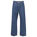 Karierte Highwaist-Jeans von Chanel aus blauer Baumwolle