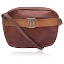 Vintage Brown Leather Vara Messenger Shoulder Bag - Salvatore Ferragamo