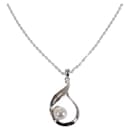 Mikimoto Silver Pearl Necklace Metal Necklace PP-365S in Excellent condition