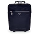 Black Nylon Rolling Suitcase Wheeled Travel Bag Trolley - Prada
