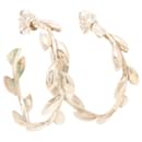 Boucles d'oreilles créoles feuille d'olivier en argent sterling - Tiffany & Co