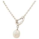 Sterling silver Open Heart Lariat pearl necklace - Tiffany & Co