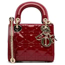 Dior Vermelho Mini Patente Cannage Lady Dior