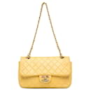 Chanel Yellow Medium Classic Lambskin Precious Jewel Single Flap
