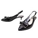 CHRISTIAN DIOR SHOES SLINGBACK NOEUD 35 LEATHER PUMPS BOW SHOES PUMPS - Christian Dior