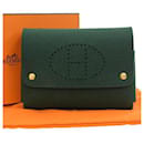 Hermes Felt Evelyne Card Case Pouch Canvas Vanity Bag in condizioni eccellenti - Hermès