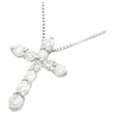 [LuxUness] Platin Diamant Kreuz Anhänger Halskette Metall Halskette in ausgezeichnetem Zustand - & Other Stories