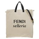 Fendi Canvas Selleria Logo Tote Bag Canvas Tote Bag in Good condition