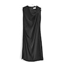 Lanvin black twist detail sheath dress
