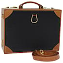 BALLY Attache Case Hand Bag Leather 2way Black Brown Auth ki4469 - Bally