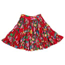Kenzo Paris red pleated skirt