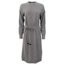 Moncler Robe en maille de laine / cachemire gris avec ceinture à nouer - Autre Marque