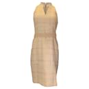 Akris Tan Multi Belted Boucle Tweed Dress - Autre Marque