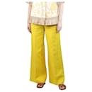 Yellow wide-leg linen trousers - size UK 12 - Max Mara