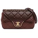 Chanel Red CC Quilted Lambskin Double Flap