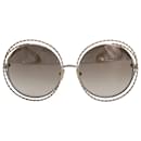 Chloé, runde Sonnenbrille Carlina aus silbernem Metall