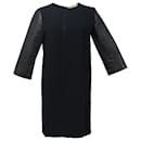 Stella McCartney Leather Sleeve Dress in Black Cotton - Stella Mc Cartney