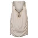 Lanvin Embellished Sleeveless Top in White Cotton
