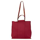 Bolso Tote Cabas GM 2WAY de Hermes en cuero rojo amapola en muy buen estado - Hermès