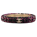 Chanel Tweed Bangle Pulseira de lona em excelente estado