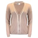 Lanvin Blush Pink Mesh Trimmed Cashmere and Silk Knit Cardigan Sweater - Autre Marque