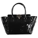 Black studded patent top handle bags - Valentino