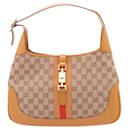 Tan Jackie canvas and leather shoulder bag - Gucci