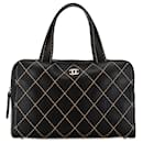 Chanel Black CC Wild Stitch Lambskin Handbag