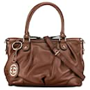 Bolso satchel Sukey de cuero marrón Gucci