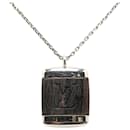 Louis Vuitton Silver Pandantiff Bois Wood Necklace