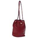 Christian Dior Shoulder Bag Leather Red Auth yk12232