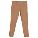 Pantaloni skinny Joseph a vita media in cotone marrone