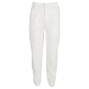Pantalones Chloé de pernera recta en algodón color crema