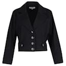 Yves Saint Laurent Rive Gauche Kurze Jacke aus schwarzer Baumwolle