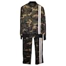 Valentino Camo Stripe Front Track Jacket and Pants In Green Polyester - Valentino Garavani