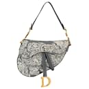 Dior Gray Medium Toile De Jouy Saddle