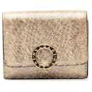 Bvlgari Leather Milky Over Trifold Compact Wallet Leather Short Wallet 289351 in Good condition - Bulgari