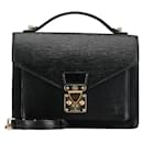 Bolsa de couro Louis Vuitton Monceau M52122 em bom estado