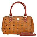 MCM Visetos Boston Bag Bolso de hombro de lona en buen estado