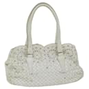 BOTTEGA VENETA INTRECCIATO Bolsa de mão couro branco 156586 Auth am6192 - Autre Marque