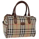 Burberrys Nova Check Boston Bag Lona Beige Auth yk12086 - Autre Marque