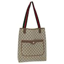 GUCCI GG Supreme Web Sherry Line Tote Bag PVC Beige Red 89 02 003 Auth yk12338 - Gucci