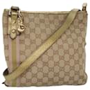 GUCCI GG Canvas Sherry Line Umhängetasche Gold Beige Pink 144388 Auth 72295 - Gucci