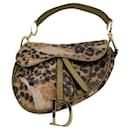 Satteltasche aus Straußenleder mit Animalprint - Dior