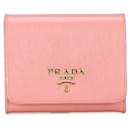 Prada Leather Bifold Wallet Leather Short Wallet in Good condition