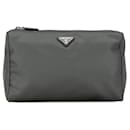 Prada Tessuto Cosmetic Pouch Canvas Vanity Bag in Good condition