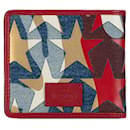 Valentino Canvas & Leather Bifold Compact Wallet Carteira curta de lona em bom estado