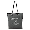 Chanel Canvas Deauville PM Tote Sac cabas en toile A66939 en bon état