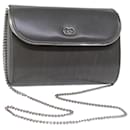 GUCCI Chain Shoulder Bag Leather Gray 004 056 0960 Auth yk12358 - Gucci