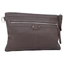 BALENCIAGA Clutch Bag Leather Gray 273022 Auth am6190 - Balenciaga